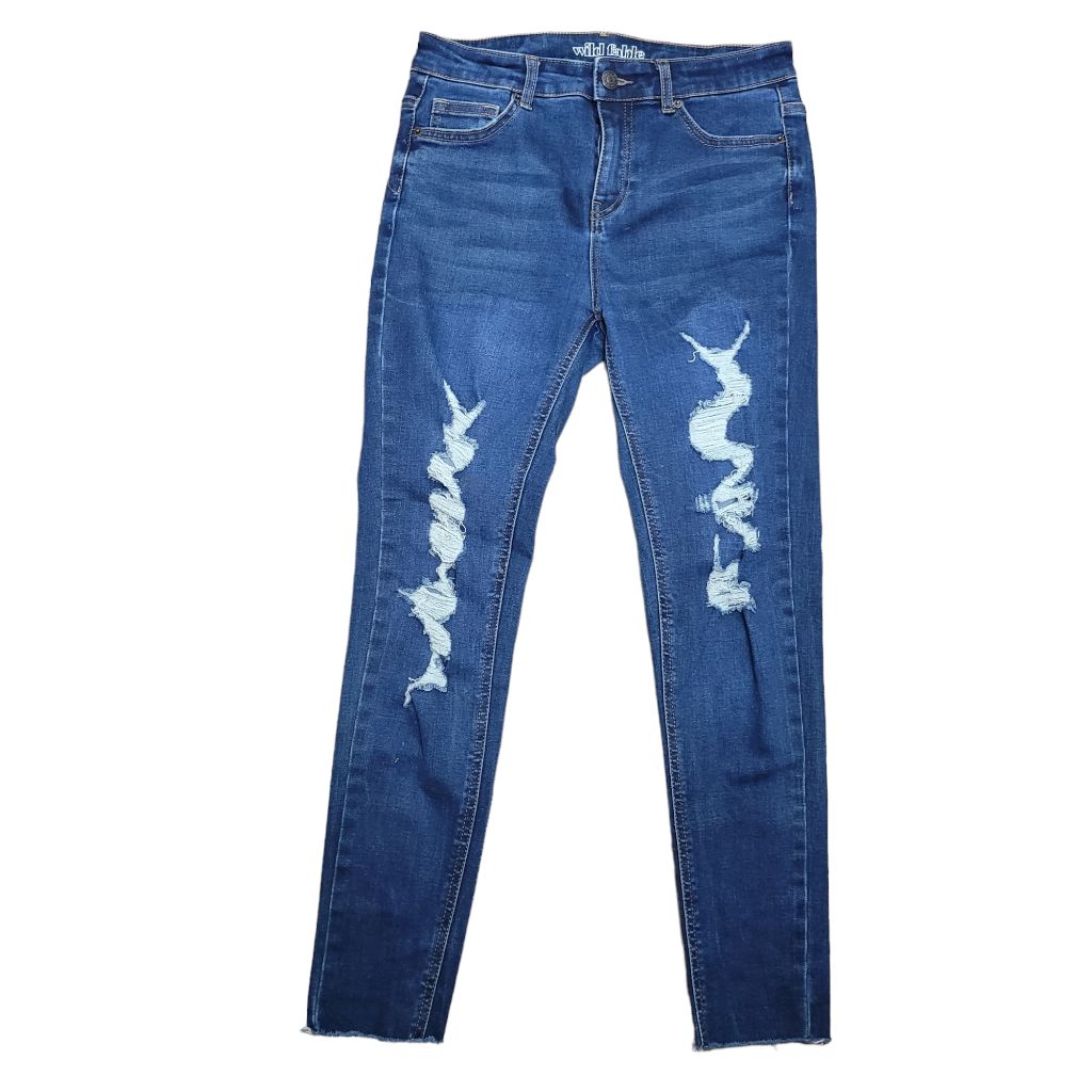 Wild Fable Jeans Blue Denim Distressed Ripped Jeans High Rise