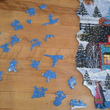 Ceaco Paragon Puzzle Cork Thick Silouhette Skating Winter Shapes Whistle Toe 1991