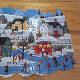 Ceaco Paragon Puzzle Cork Thick Silouhette Skating Winter Shapes Whistle Toe 1991