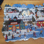 Ceaco Paragon Puzzle Cork Thick Silouhette Skating Winter Shapes Whistle Toe 1991