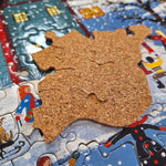 Ceaco Paragon Puzzle Cork Thick Silouhette Skating Winter Shapes Whistle Toe 1991