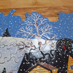 Ceaco Paragon Puzzle Cork Thick Silouhette Skating Winter Shapes Whistle Toe 1991