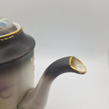 Black Dragonware Tea Coffee Pot Carafe Lid Japanese Moriage Gold Hand Painted