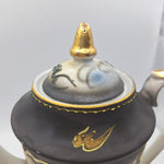 Black Dragonware Tea Coffee Pot Carafe Lid Japanese Moriage Gold Hand Painted