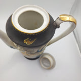 Black Dragonware Tea Coffee Pot Carafe Lid Japanese Moriage Gold Hand Painted