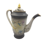 Black Dragonware Tea Coffee Pot Carafe Lid Japanese Moriage Gold Hand Painted