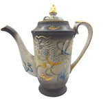 Black Dragonware Tea Coffee Pot Carafe Lid Japanese Moriage Gold Hand Painted