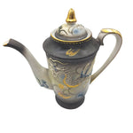 Black Dragonware Tea Coffee Pot Carafe Lid Japanese Moriage Gold Hand Painted