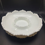 Fenton White Milk Glass Hobnail Ashtray Candle Holder Chip N Dip 8 Inch Diameter