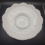 Fenton White Milk Glass Hobnail Ashtray Candle Holder Chip N Dip 8 Inch Diameter