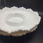 Fenton White Milk Glass Hobnail Ashtray Candle Holder Chip N Dip 8 Inch Diameter