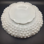 Fenton White Milk Glass Hobnail Ashtray Candle Holder Chip N Dip 8 Inch Diameter