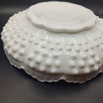 Fenton White Milk Glass Hobnail Ashtray Candle Holder Chip N Dip 8 Inch Diameter