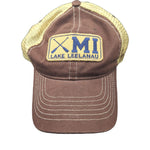 Zephyr Lake Leelanau Michigan Hat Brown Tan Paddles Vented Snap Adjustable