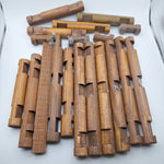 Lincoln Logs Wood Mixed Damaged Flaws Lot Vintage Build Construct 19 Piece Cabin