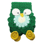 Handmade Owl Scarf Long Knit Crochet Green Blue 72 Inch Buttons Adult Winter