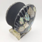 Napkin Letter Holder Abalone Black Shell Ocean Vintage Trends Industries Resin