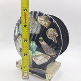 Napkin Letter Holder Abalone Black Shell Ocean Vintage Trends Industries Resin