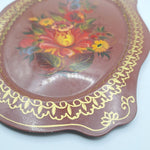 Handpainted Tray Floral Small Vintage Metal USA Tin Chipped Black Eyed Susan