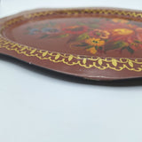 Handpainted Tray Floral Small Vintage Metal USA Tin Chipped Black Eyed Susan