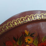 Handpainted Tray Floral Small Vintage Metal USA Tin Chipped Black Eyed Susan