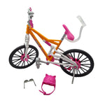 Barbie Mountain Bike Orange Pink Outdoors Helmet Sunglasses Pedals Riding