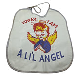 Baby Bib Lil Devil Angel Soo Michigan Upper Peninsula Sault Yooper Cartoon Vintage