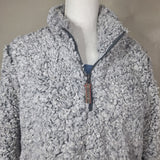 Weatherproof Vintage Pullover Sherpa Fluffy Warm Womens Large Gray Pockets