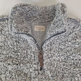 Weatherproof Vintage Pullover Sherpa Fluffy Warm Womens Large Gray Pockets