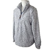 Weatherproof Vintage Pullover Sherpa Fluffy Warm Womens Large Gray Pockets