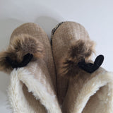 Cuddl Duds Slippers Soft Brown Tan Womens 7 8 Medium Pom Pon Ties