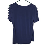 Michael Kors MK Blouse Shoulder Cutout Cold Blue Womens Small Shirt Lightweight