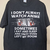 Watch Eat Sleep Anime Tee Shirt Black White Adult Large Graphic Comic