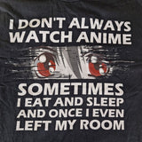 Watch Eat Sleep Anime Tee Shirt Black White Adult Large Graphic Comic