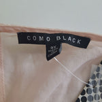 Como Black See Through Blouse Pink Buttons Hi Low Women Plus 3X Sheer Long Cover