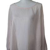 Como Black See Through Blouse Pink Buttons Hi Low Women Plus 3X Sheer Long Cover