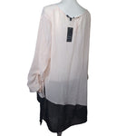 Como Black See Through Blouse Pink Buttons Hi Low Women Plus 3X Sheer Long Cover