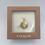 Coach Seahorse Charm Crystal Gold Tone Bag Purse Accent Dangle Nautical Yacht