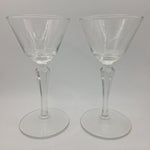 Libbey Cocktail Glass Set 2 Ounces Geometric Lonh Stem Clear Pair