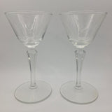 Libbey Cocktail Glass Set 2 Ounces Geometric Lonh Stem Clear Pair