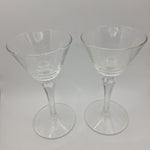 Libbey Cocktail Glass Set 2 Ounces Geometric Lonh Stem Clear Pair