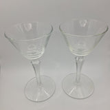 Libbey Cocktail Glass Set 2 Ounces Geometric Lonh Stem Clear Pair