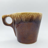 Hull Cup Mug Brown Drip Glaze Oven Proof Coffee Tea Square Handle USA 3.5 Inch