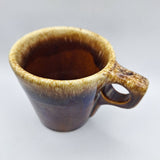 Hull Cup Mug Brown Drip Glaze Oven Proof Coffee Tea Square Handle USA 3.5 Inch