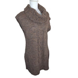 Berretti Sweater Cowl Neck Brown Sleeveless Made in Italy Y2k Warm