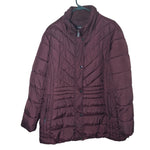 Liz Claiborne Winter Jacket Coat Zip Puffer Bergundy Maroon No Hood Womens XL