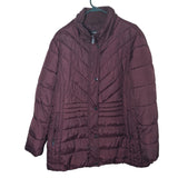 Liz Claiborne Winter Jacket Coat Zip Puffer Bergundy Maroon No Hood Womens XL