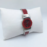 Denacci Red Watch Quartz Shiny Face Adjustable Metal Cuff