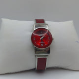 Denacci Red Watch Quartz Shiny Face Adjustable Metal Cuff