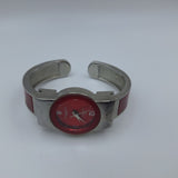 Denacci Red Watch Quartz Shiny Face Adjustable Metal Cuff